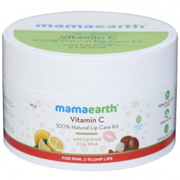 Mamaearth Vitamin C 100% Natural Lip Care Kit with Lip Scrub & Lip Mask 2 x 45 g