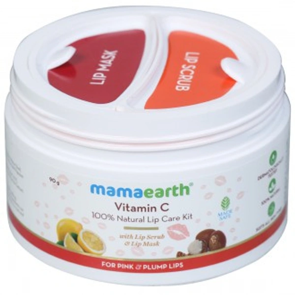 Mamaearth Vitamin C 100% Natural Lip Care Kit with Lip Scrub & Lip Mask 2 x 45 g