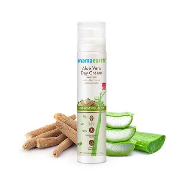 Mamaearth Aloe Vera Day Cream Spf 30 with Aloe Vera & Ashwagandha for Youthful Glow 50 g