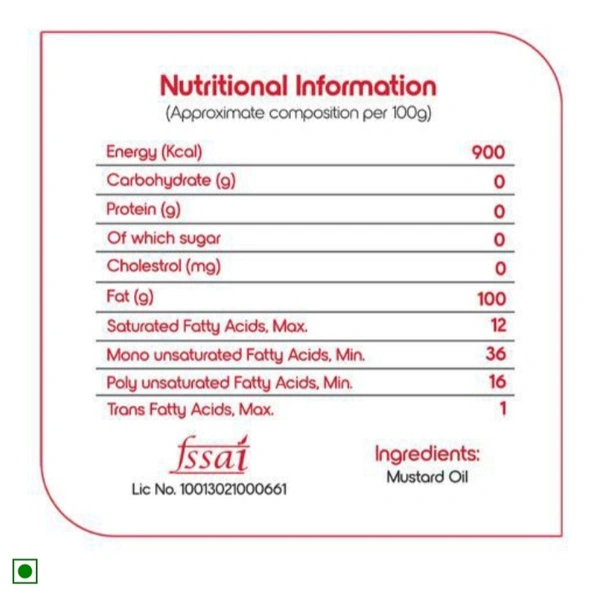Fortune Premium Kachi Ghani Pure Mustard Oil - 500ml