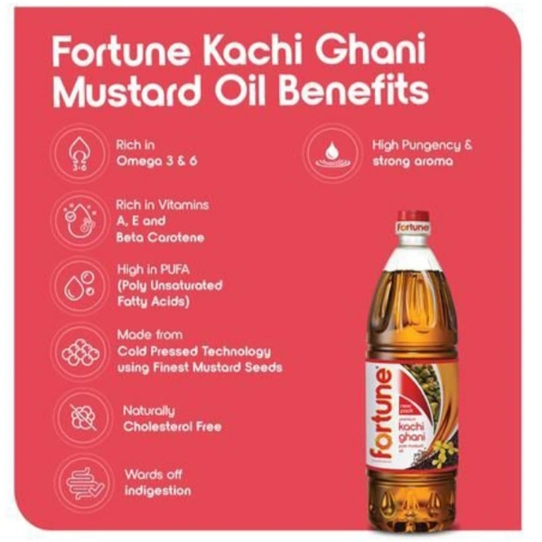 Fortune Premium Kachi Ghani Pure Mustard Oil - 1L
