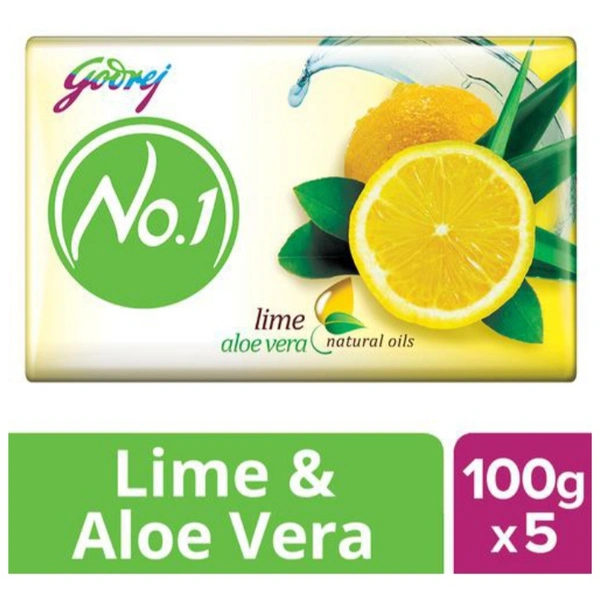 Godrej No.1 Lime & Aloe Vera - 5×100gm