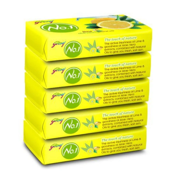 Godrej No.1 Lime & Aloe Vera - 5×100gm