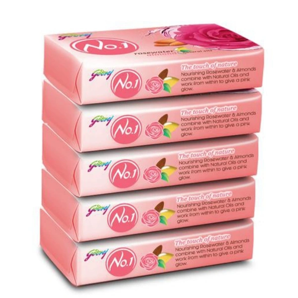 Godrej No.1 Rosewater & Almond - 5×100gm