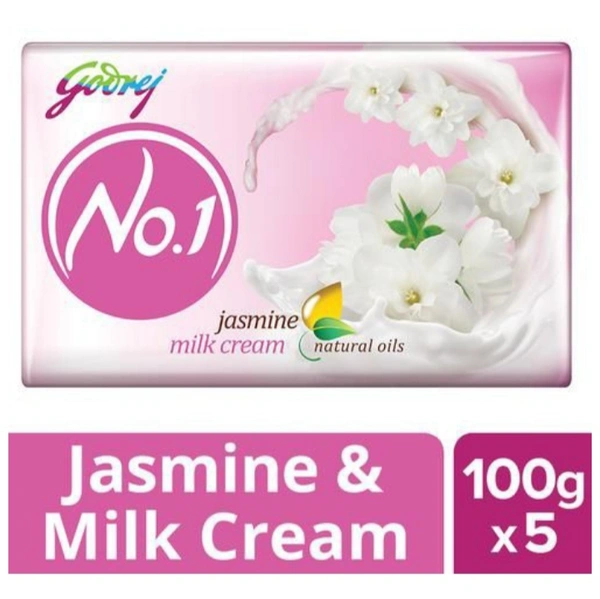 Godrej No.1 Jasmine & Milk Cream - 5×100gm