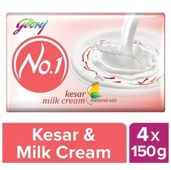 Godrej No.1 Kesar & Milk Cream - 4×150gm