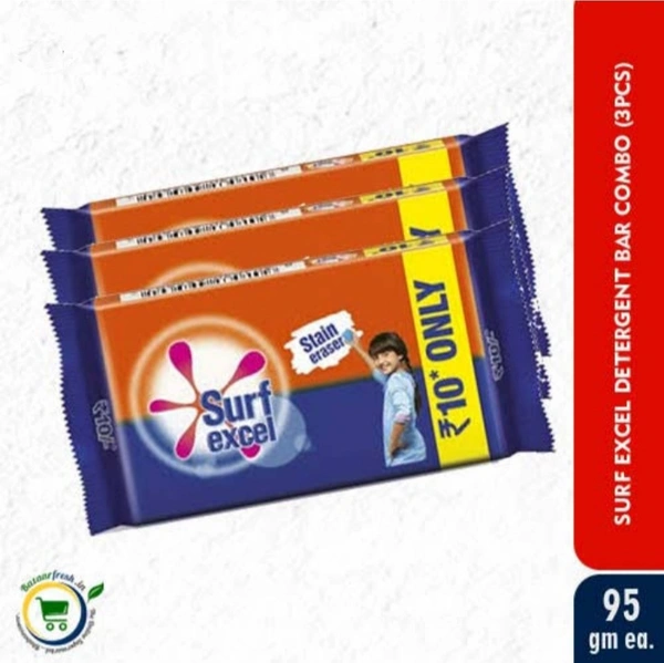 Surf Excel Detergent Bar - 3×90g