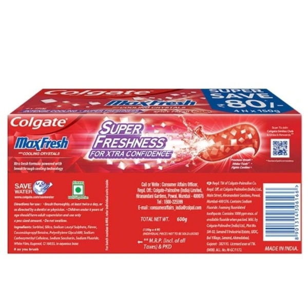 Colgate MaxFresh Red Gel - 4×150g