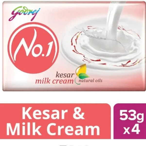 Godrej No.1 Kesar & Milk Cream - 4×53g