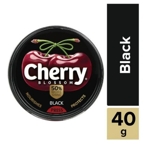 Cherry Blossom Shoe Polish Black - 40g