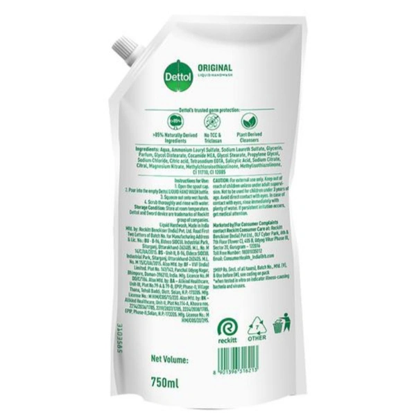 Dettol Original Liquid Handwash - 750ml