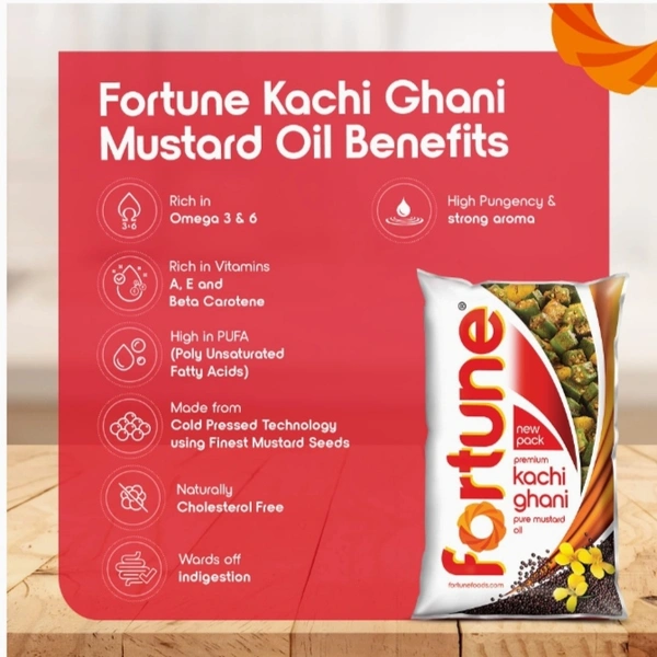 Fortune Premium Kachi Ghani Pure Mustard Oil - 1L