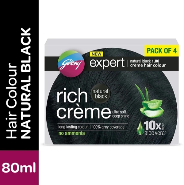 Godrej Hair Colour Natural Black - 4×20ml