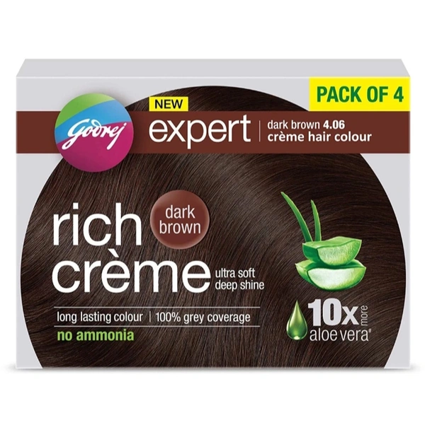 Godrej Hair Colour Dark Brown - 4×20ml