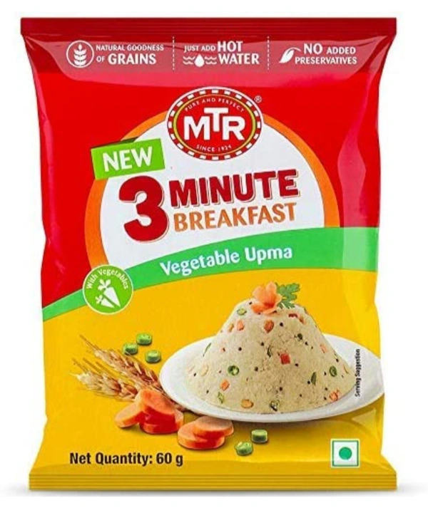 MTR 3 Mins Breakfast Vegetable Upma Pouch - 60g