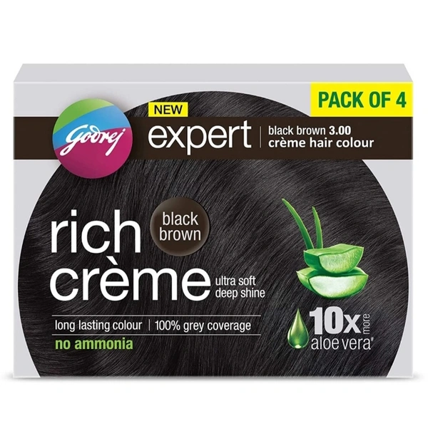 Godrej Hair Colour Black Brown - 4×20ml