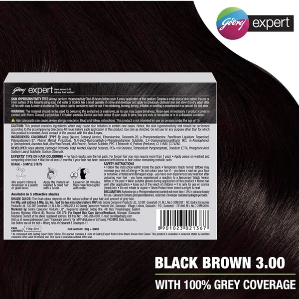 Godrej Hair Colour Black Brown - 4×20ml