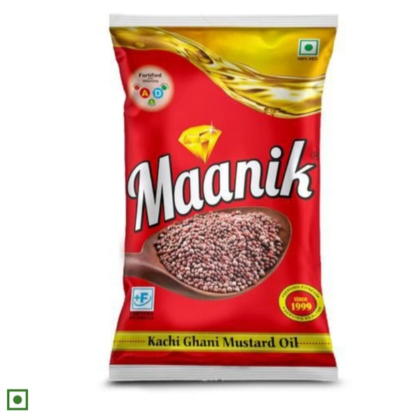 Maanik Kachi Ghani Mustard Oil - 1L