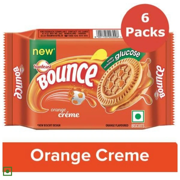 Sunfeast Bounce Orange Creme - 6×64g