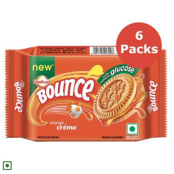 Sunfeast Bounce Orange Creme - 6×64g