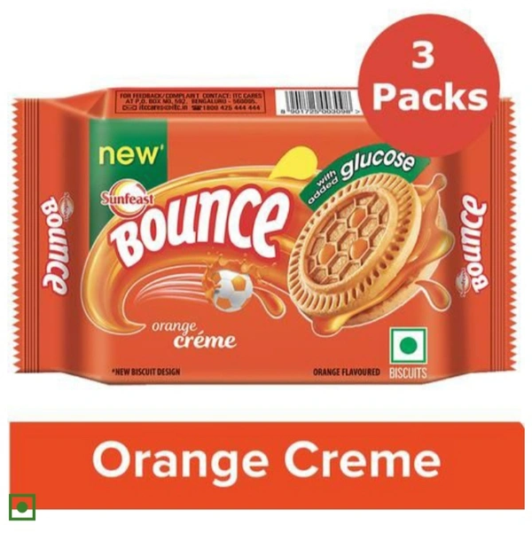 Sunfeast Bounce Orange Creme - 3×64g