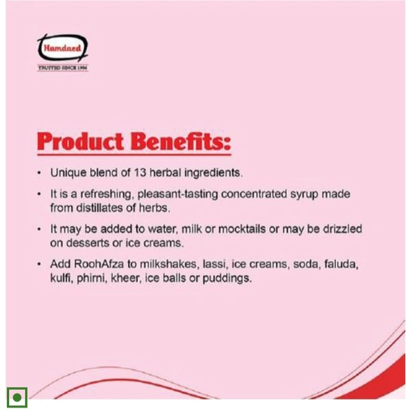 Hamdard RoohAfza Sharbat - 750ml