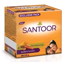 Santoor Sandal & Turmeric Bath Soap - 8×125g