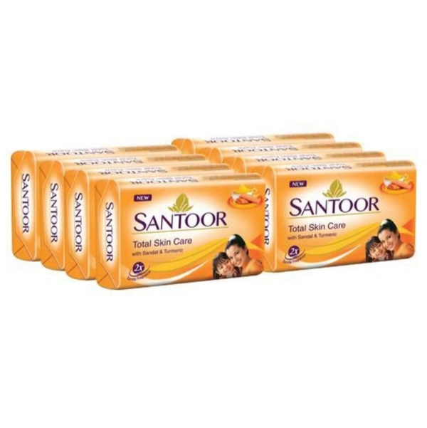 Santoor Sandal & Turmeric Bath Soap - 8×125g