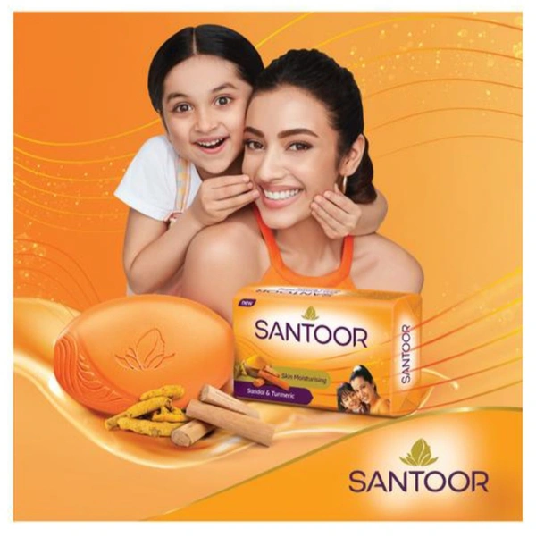 Santoor Sandal & Turmeric Bath Soap - 8×125g