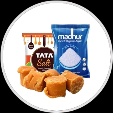 चीनी, गुड़ & नमक