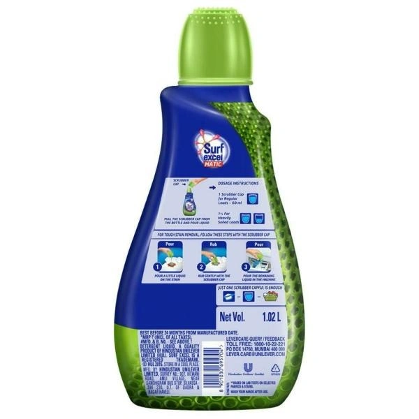 SURF Surf Excel Matic Liquid Detergent Top Load : 1 Litre - 1.02 LITRES