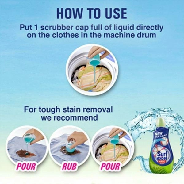 SURF Surf Excel Matic Liquid Detergent Top Load : 1 Litre - 1.02 LITRES