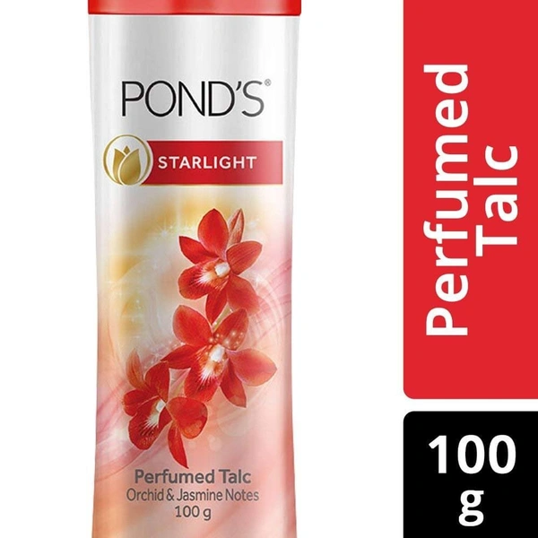 Pond's Starlight Talc : 100 gms - 100 GMS, Jasmin & Orchid Notes