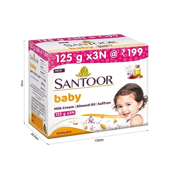 Santoor Healthy Glow Baby Soap : 3x125 gms