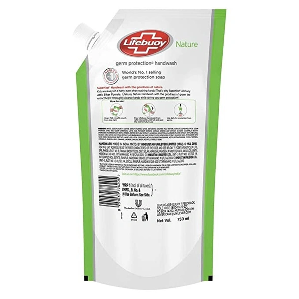 Lifebuoy Nature Germ Protection Handwash Refill : 750 ml - 750 ML