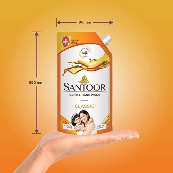 Santoor Gentle Handwash Pouch - Classic : 750 ml - 750 ML