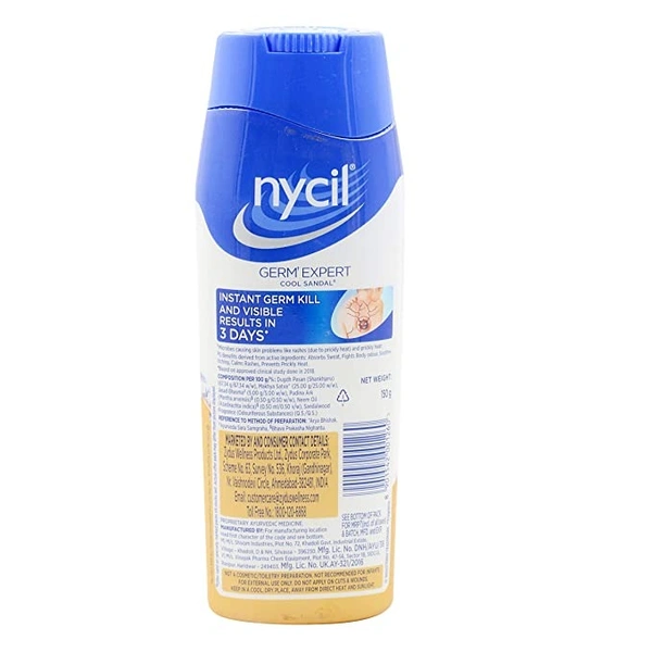 NYCIL Nycil Cool Sandal Prickly Heat Powder : 150 gms - 150 GMS, 1 UNIT