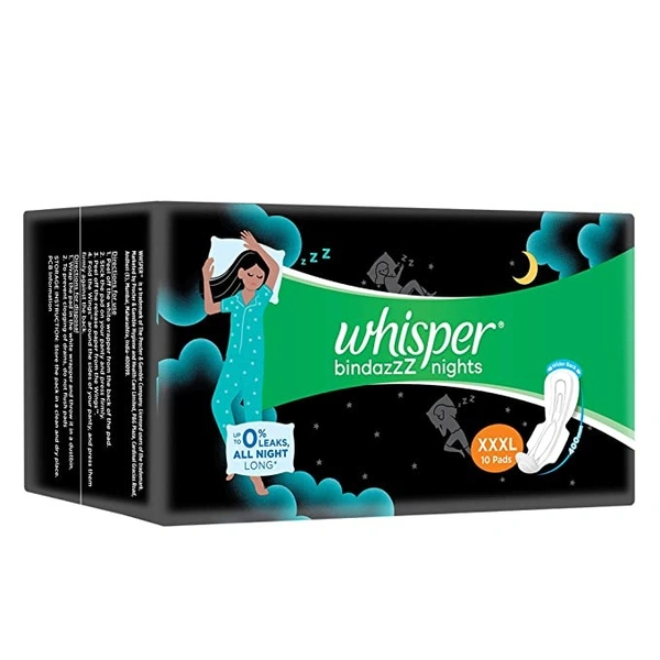 Whisper Nights XXXL Pads : 10 U - XXXL, 10 count