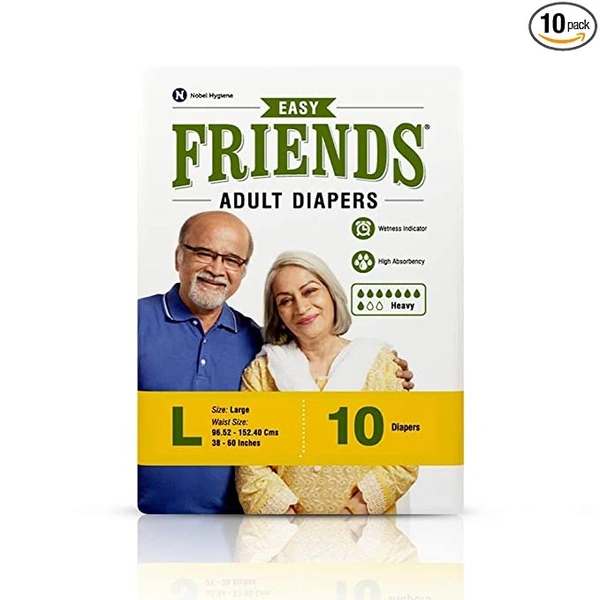 Friends Easy Adult Diapers Large : 10 U - LARGE, 10 UNITS (PACK OF 1)