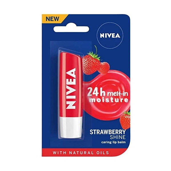 Nivea Strawberry Shine Caring Lip Balm : 4.8 gms - 4.8 Grams, 1 unit