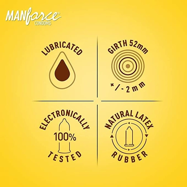 Manforce Overtime Pineapple Flavoured Condoms : 10 Pieces - 10 Count (Pack of 1)