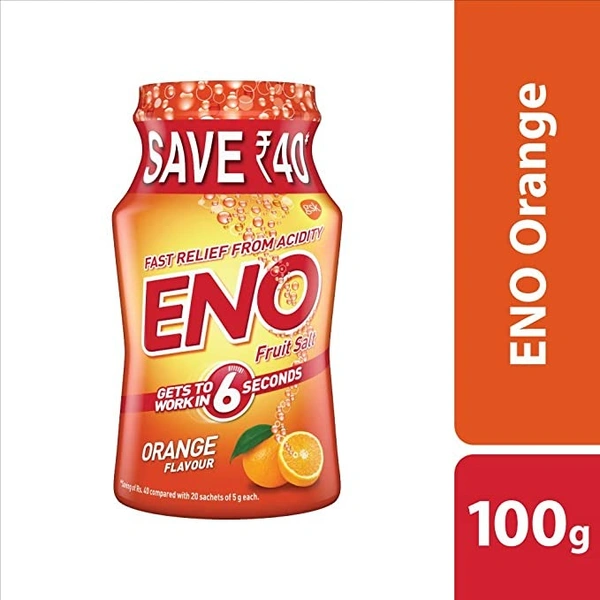 Eno Fruit Salt Orange : 100 gms - 100 GRAMS, 1 UNIT, ORANGE