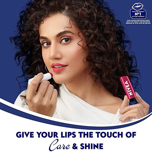Nivea Cherry Shine Caring Lip Balm : 4.8 gms - 4.8 GRAMS, PACK OF 1, Cherry