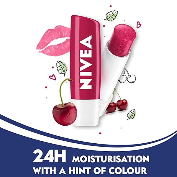 Nivea Cherry Shine Caring Lip Balm : 4.8 gms - 4.8 GRAMS, PACK OF 1, Cherry