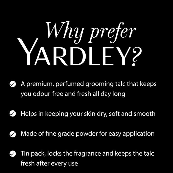 YARDLEY Yardley London Gold Deodorising Talcum Powder : 250 gms - 250 GMS, PACK OF 1