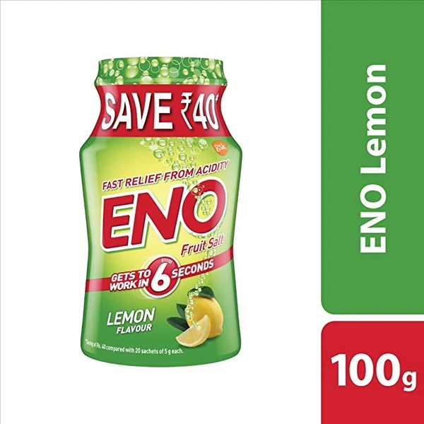 Eno Fruit Salt Lemon Flavour : 100 gms - 100 GMS, LEMON