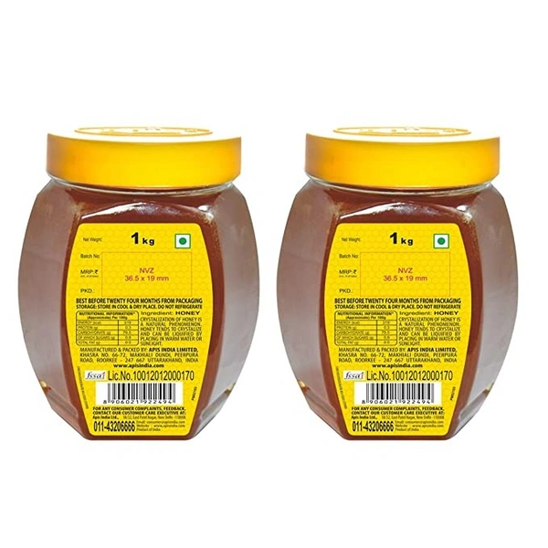 Apis Himalaya Honey, 1kg (Buy 1 Get 1 Free) - 2 KGS