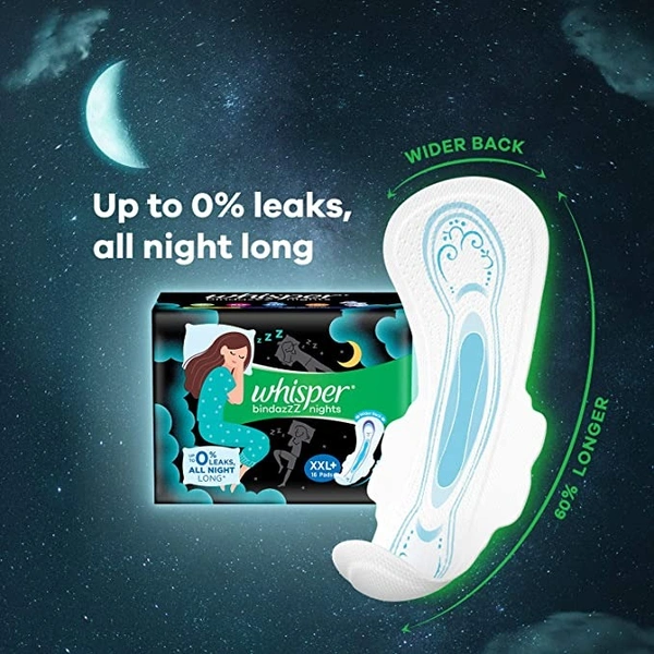 Whisper Ultra Nights XXL+ Pads : 16 U - XXL+, 16 UNITS