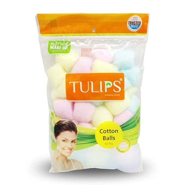 Tulips Cotton Balls : 50 Pieces - 50 units