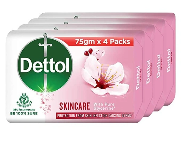Dettol Skincare Soap : 4x75 gms +12g extra - 4*75 +12g Gms